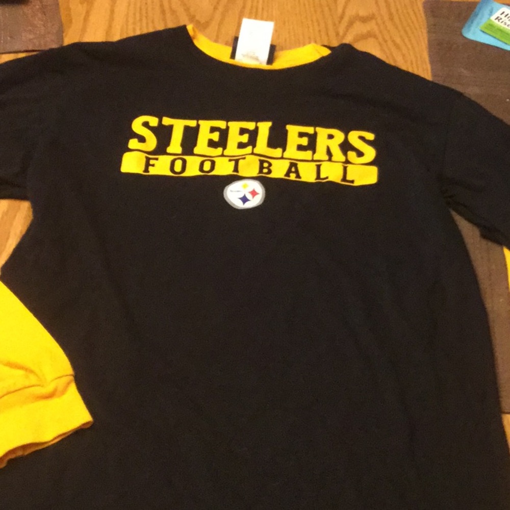 Reebok large 14-16 Steelers long sleeve t Shirt - Picture 1 of 4
